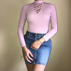 Ribbed Lilac Body Suit